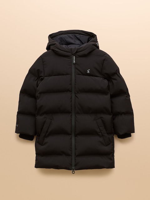Joules Kids' Padwell Black Waterproof Padded Coat