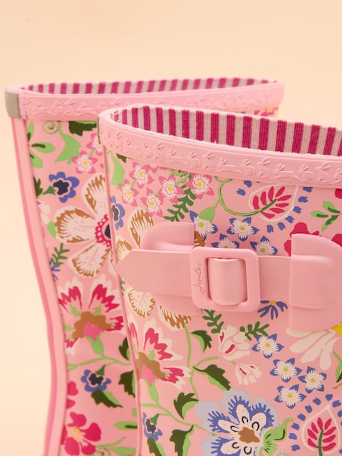 joules Kids' Pink Floral Printed Wellies