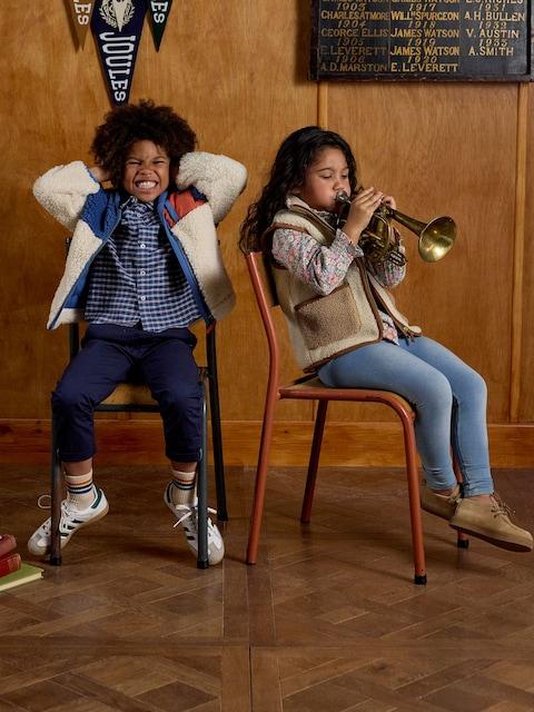 joules Kids' Sadie Stone Borg Fleece Gilet