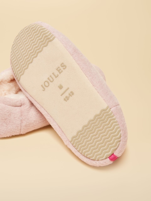 joules Kids Slippet Pink Embroidered Slipper