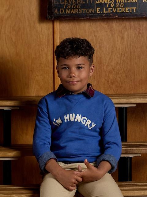 Joules Kids' Sundaze Blue Crew Neck Sweatshirt