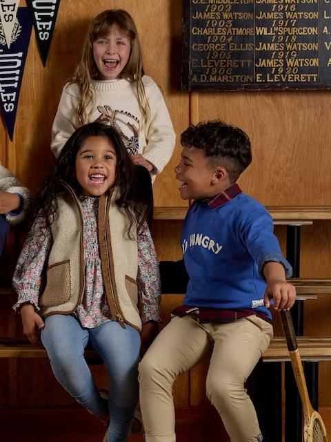 Joules Kids' Sundaze Blue Crew Neck Sweatshirt