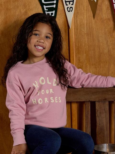 Joules Kids' Sundaze Pink Crew Neck Sweatshirt