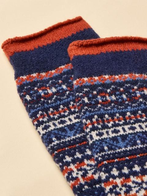 Joules Kids' Wader Navy Fair Isle Welly Socks