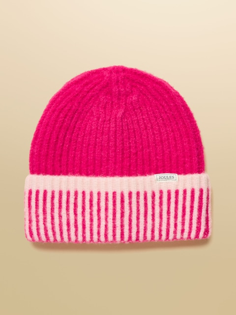 Joules Kids Wanderer Bright Pink Beanie Hat