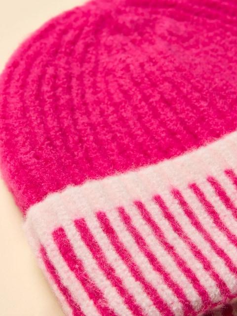 joules Kids Wanderer Bright Pink Beanie Hat