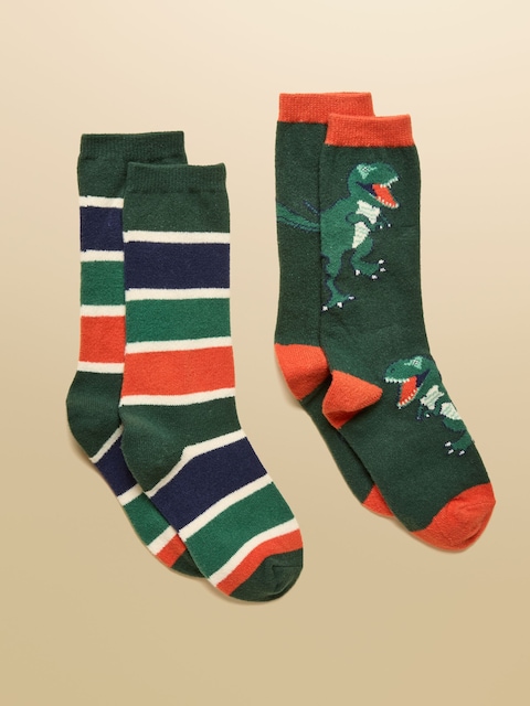 Joules Kids Warmly Green Cosy Sock 2 Pack