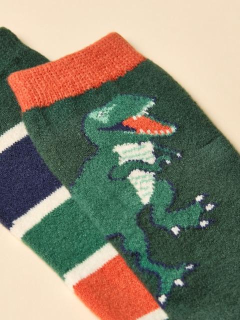 Joules Kids Warmly Green Cosy Sock 2 Pack