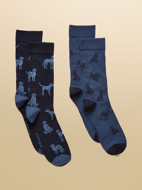 Joules Kingsbury Blue 2 Pack Socks