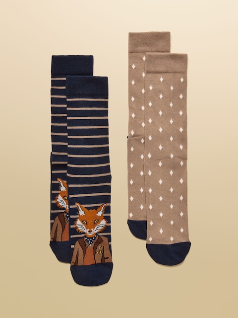 Joules Kingsbury Navy/Oatmeal 2 Pack Socks
