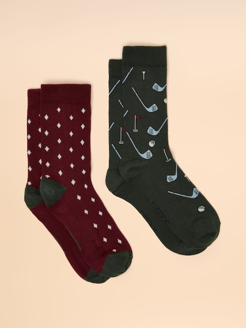 Joules Kingsbury Red/Green 2 Pack Socks