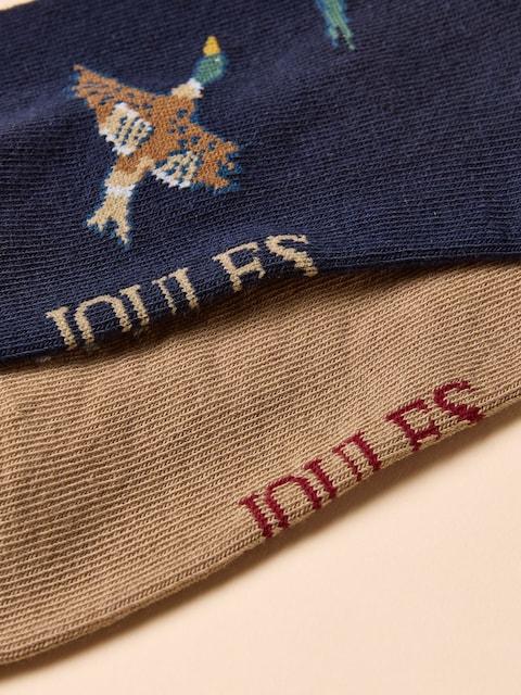 joules Kingsbury Tan/Navy 2 Pack Socks