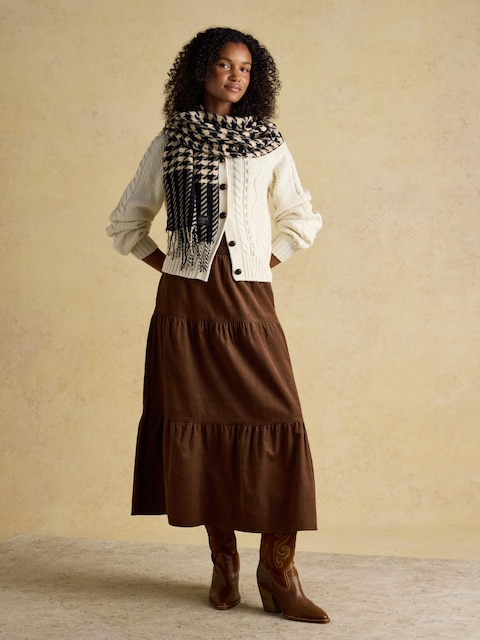 Joules Langtree Black/Tan Large Unisex Scarf