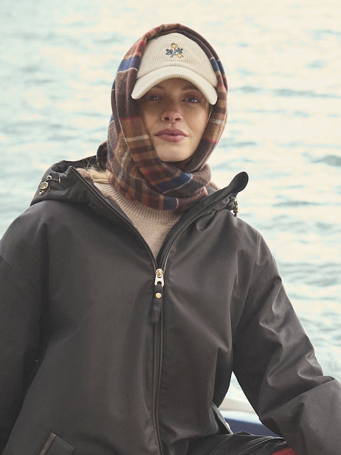 Joules Langtree Check Brown Scarf