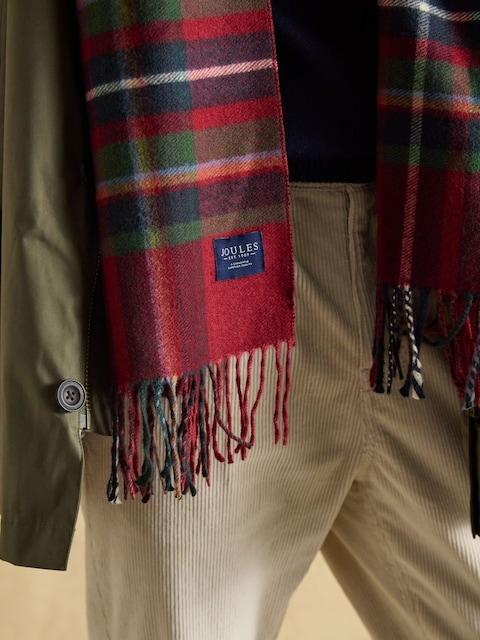 Joules Langtree Check Red Scarf