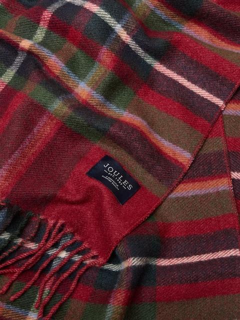 joules Langtree Check Red Scarf