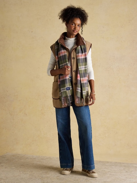 Joules Langtree Green/Pink Large Unisex Scarf