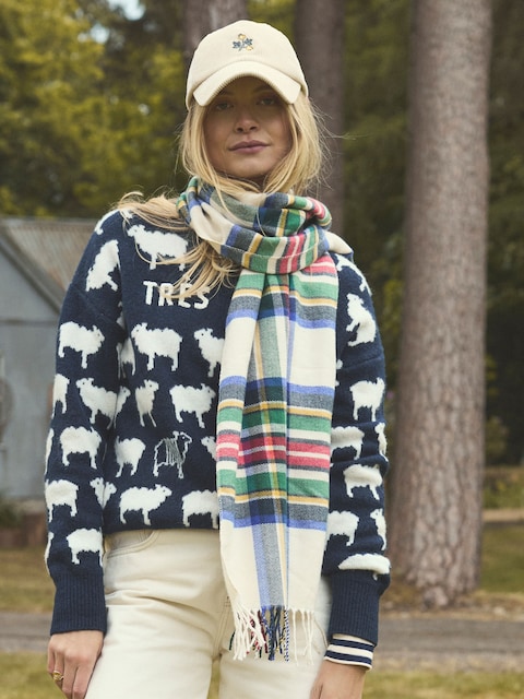 Joules Langtree Multi Bright Large Unisex Scarf