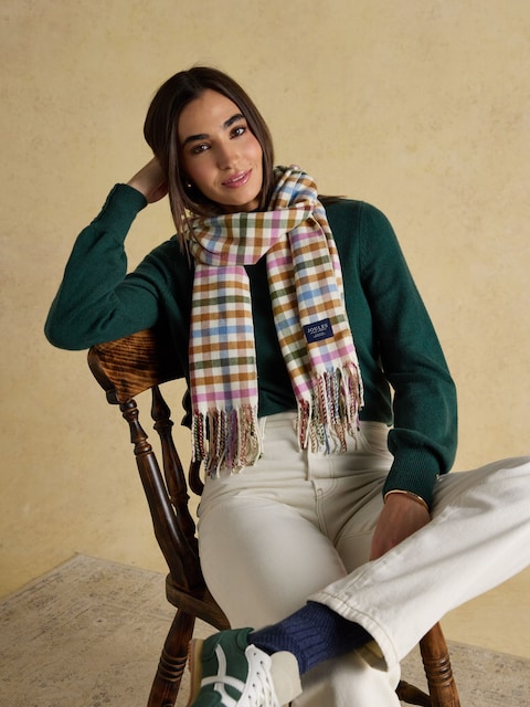 Joules Langtree Multi Neutral Large Unisex Scarf