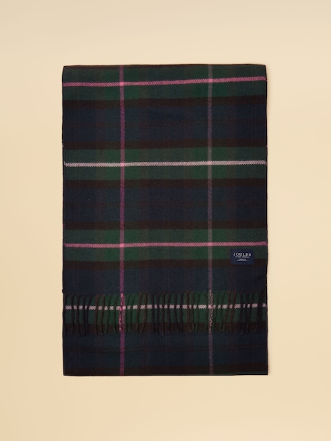 Joules Langtree Navy / Pink Check Large Unisex Scarf