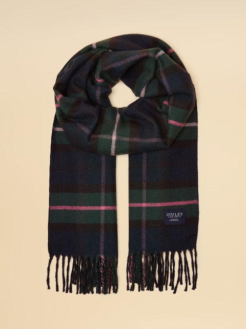joules Langtree Navy / Pink Check Large Unisex Scarf