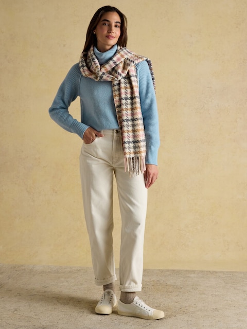 Joules Langtree Pink/Oatmeal Large Unisex Scarf