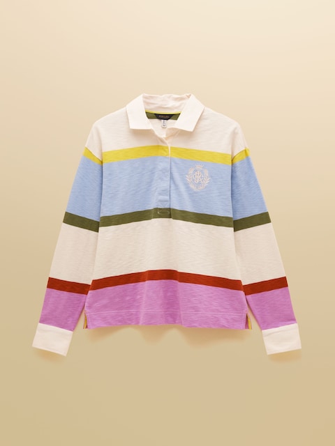 joules Lara Multi Stripe Boxy Fit Rugby Shirt