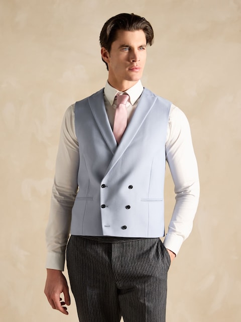 Joules Light Blue Morning Suit Waistcoat