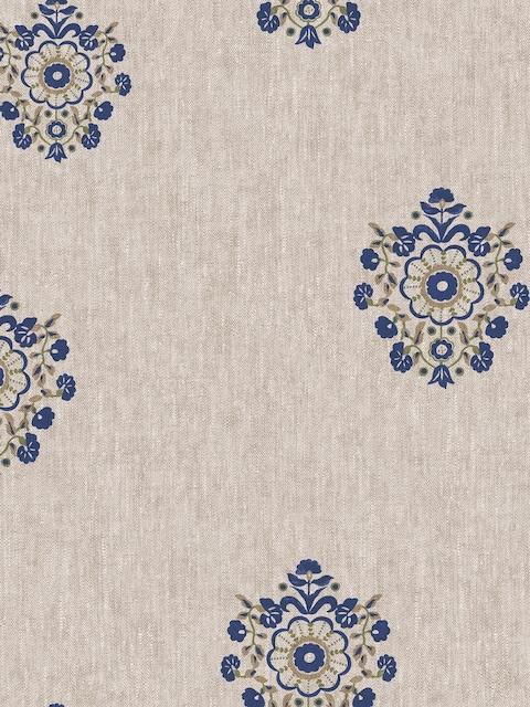 Joules Linen Blue Grove Motif Print 10M Wallpaper