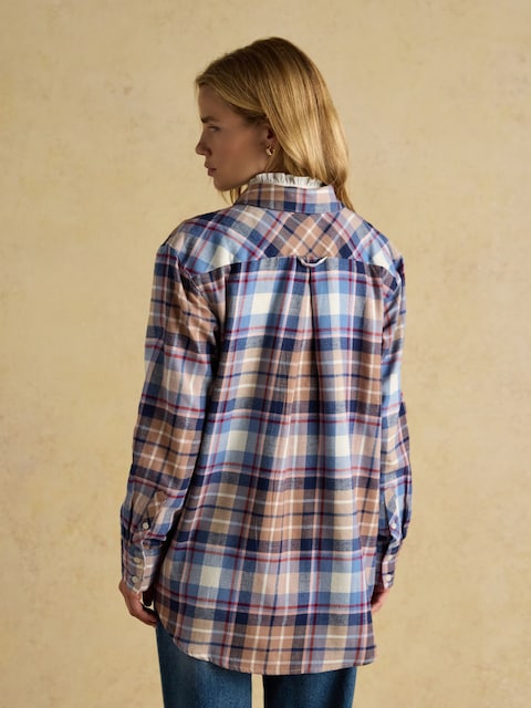 Joules Lorena Blue Brushed Cotton Shirt