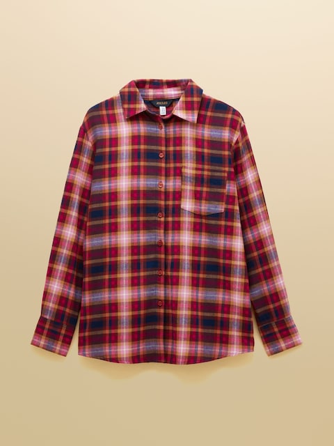 joules Lorena Red Brushed Cotton Shirt