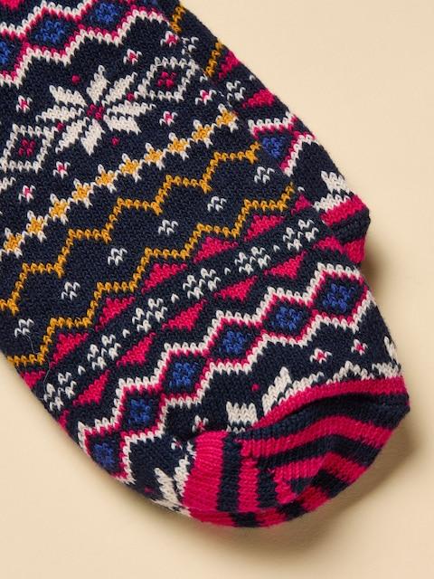 joules Lucille Navy Fair Isle Cotton Blend Socks