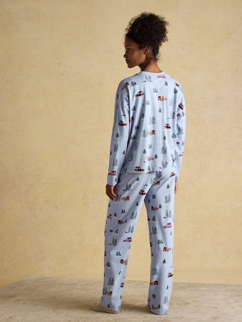 Joules Lyla Blue 4x4 Jersey Cotton Pyjama Set