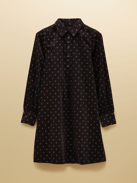 joules Maple Black Cord Shirt Dress