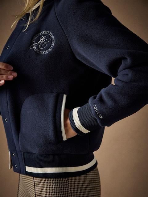 Joules Margot Navy Varsity Fleece Bomber Jacket