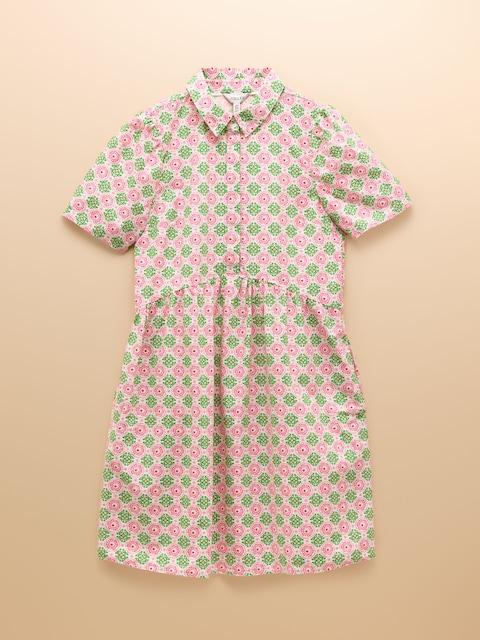 joules Martha Pink/Green Short Shirt Dress