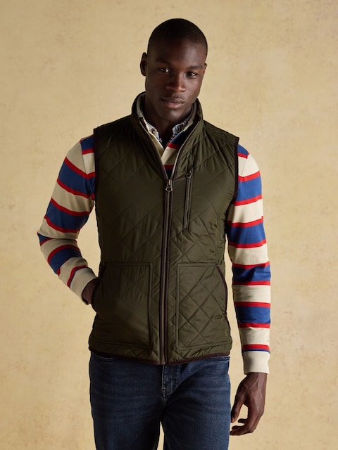 Joules Maynard Green Diamond Quilted Gilet