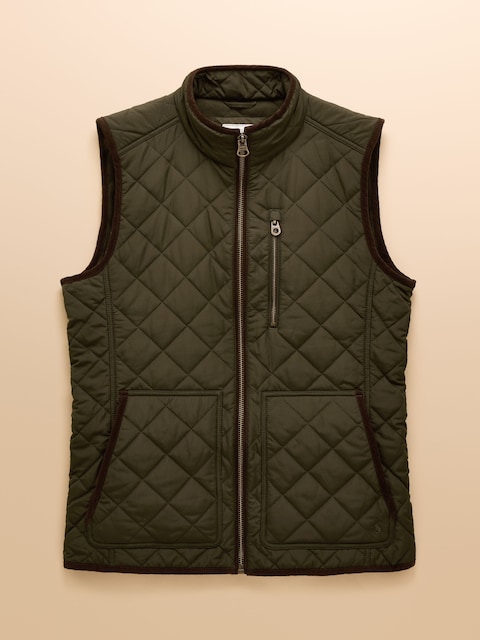 joules Maynard Green Diamond Quilted Gilet