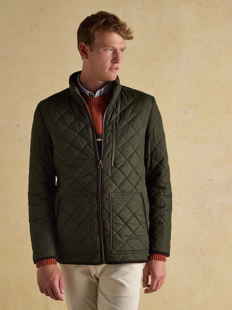 Joules Maynard Green Diamond Quilted Jacket
