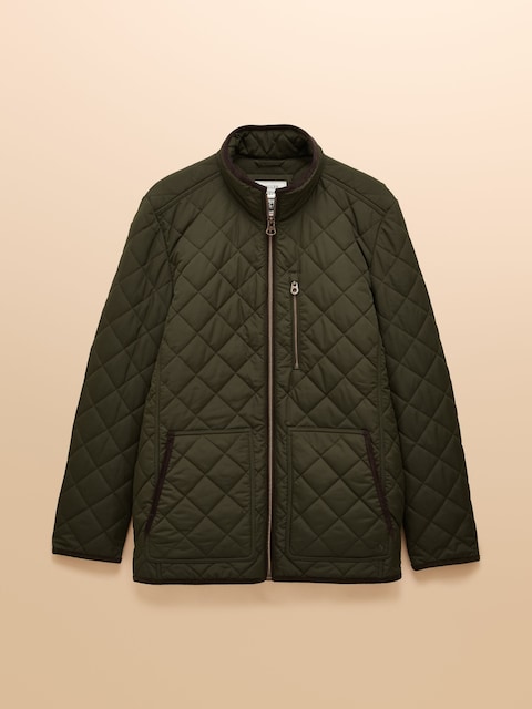 joules Maynard Green Diamond Quilted Jacket