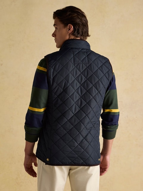 Joules Maynard Navy Diamond Quilted Gilet