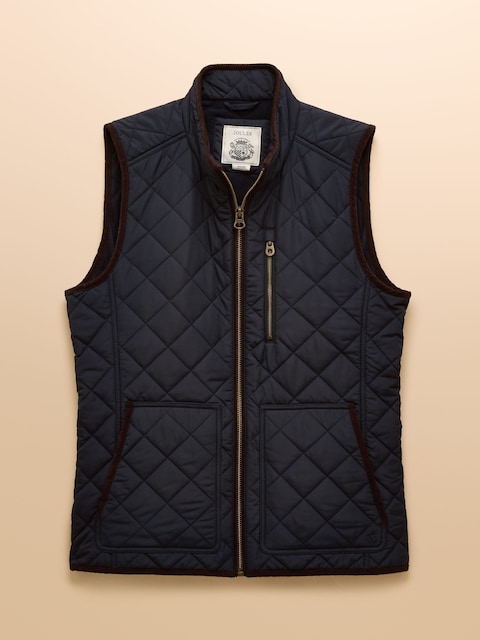 joules Maynard Navy Diamond Quilted Gilet