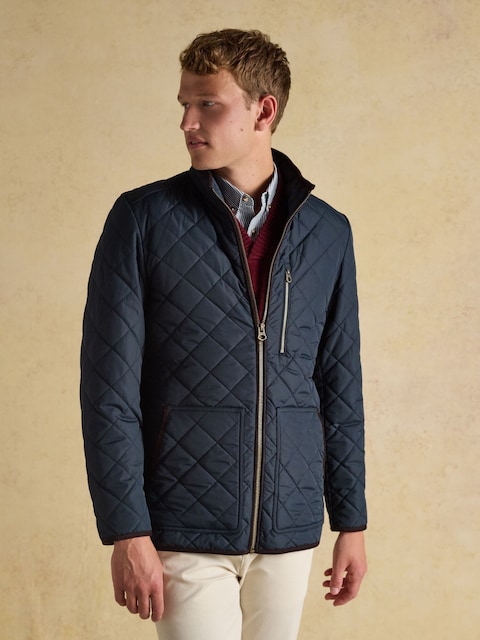 Joules Maynard Navy Diamond Quilted Jacket