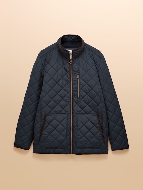 joules Maynard Navy Diamond Quilted Jacket