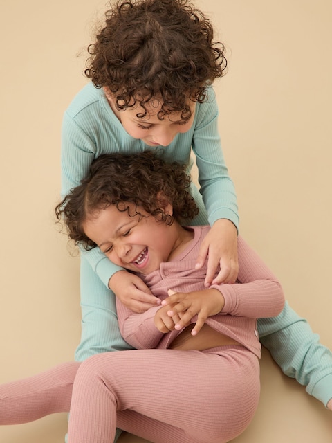 Joules MORI Pink MORI Supersoft Ribbed Pyjamas Set