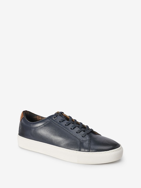 Joules Navy Blue Leather Trainers