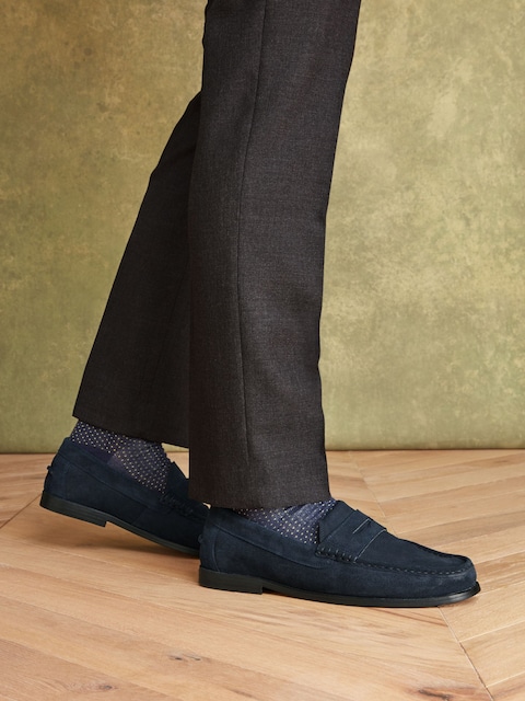 joules Navy Blue Penny Loafers