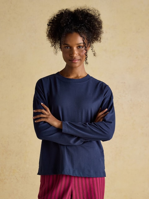 Joules Navy Jersey Cotton Pyjama Top