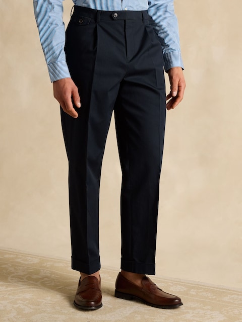 Joules Navy Slim Fit Suit Trousers