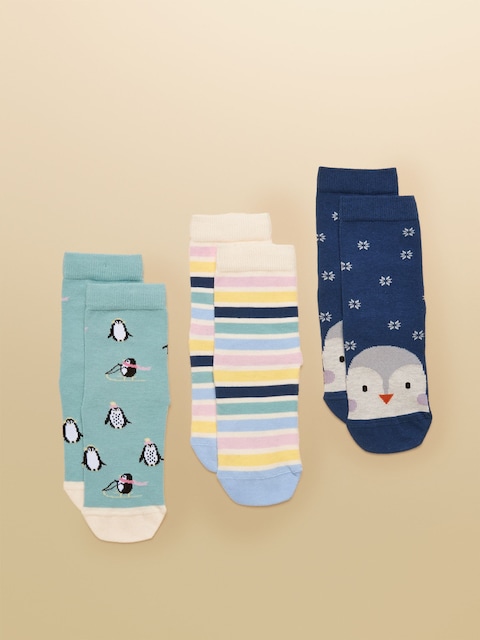 Joules Neat Feet Blue/Green 3 Pack Socks